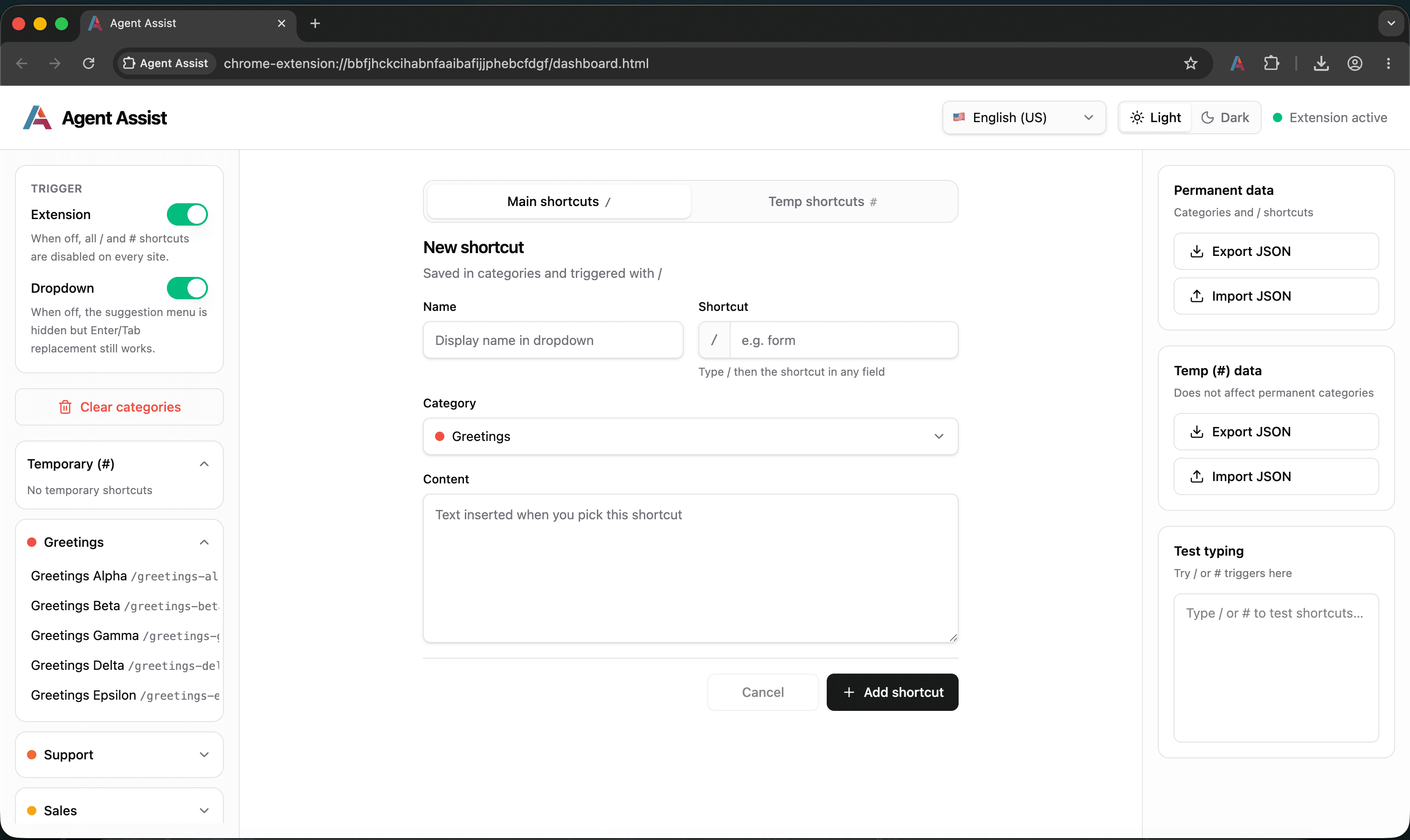 Agent Assist dashboard